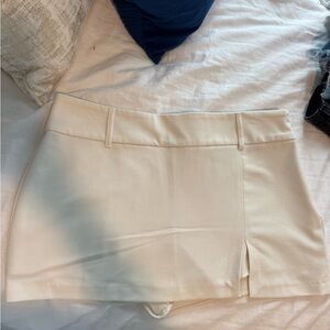 Pull&Bear Cream Mini Skirt